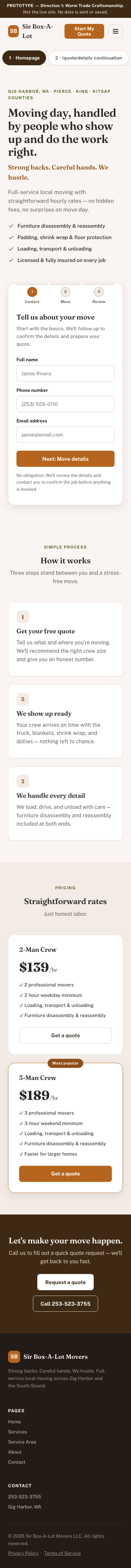 Variant 1 homepage mobile preview