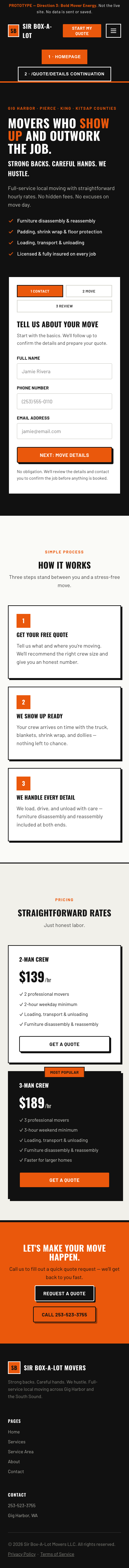 Variant 3 homepage mobile preview